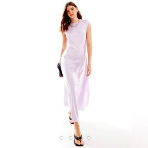 Bardot open back satin dress